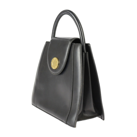 GIVENCHY handbag leather black gold hardware circle logo vintage - Picture 2 of 10